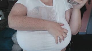 DaytonaHale - Massive boobs in tight white wet T shirt
