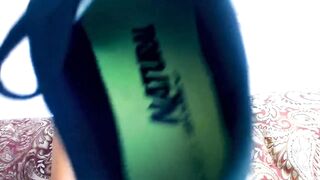 Phenomenal blonde babe gives a virtual footjob in her very first fetish JOI session