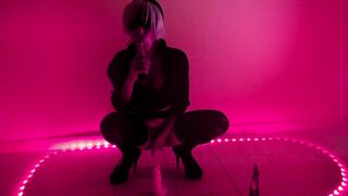 Black Kitsune - 2B Nier Automata Blowjob & Masturbation