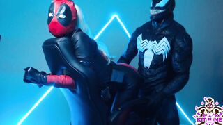Black Kitsune - Ladydeadpool VS Venom Hardfuck & Cumshot