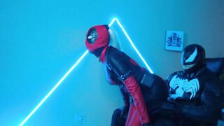 Black Kitsune - Ladydeadpool VS Venom Hardfuck & Cumshot