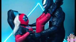 Black Kitsune - Ladydeadpool VS Venom Hardfuck & Cumshot