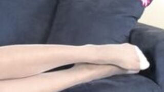 Cosplayfeet - Alessia Dressed Up In A Hot Minnie Mouse Costume With White Sheer Nylons