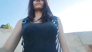 misssweetteen - Masturbation In Public Square Ladder