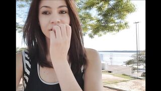 misssweetteen - Public Masturbation In Squere Util Cum