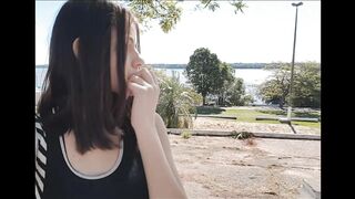 misssweetteen - Public Masturbation In Squere Util Cum